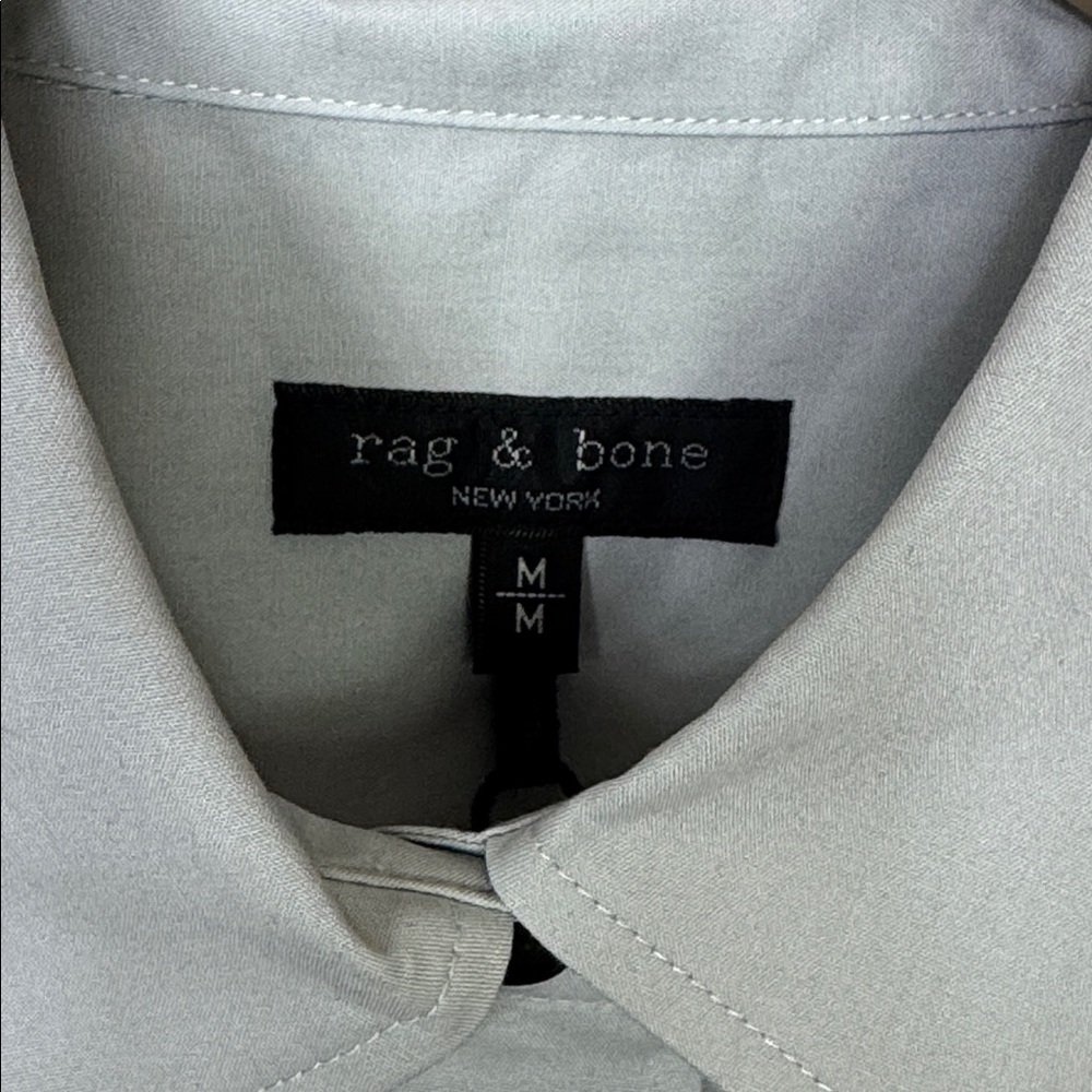 Rag & Bone Becca Poplin Button Down Shirt Gray Size Medium Long Sleeve - Picture 10 of 16